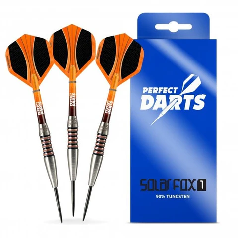 Perfect Darts - Steel Tip - 90% Tungsten - Solarfox 1 - Scallop - Black & Orange - 26g - Image 4