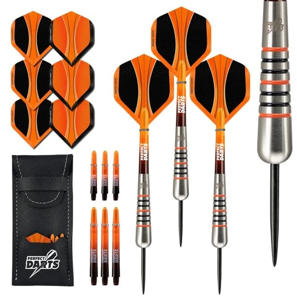 Perfect Darts Steel Tip - 90% Tungsten - Solarfox 2 - Bomb - Black & Orange - 30g