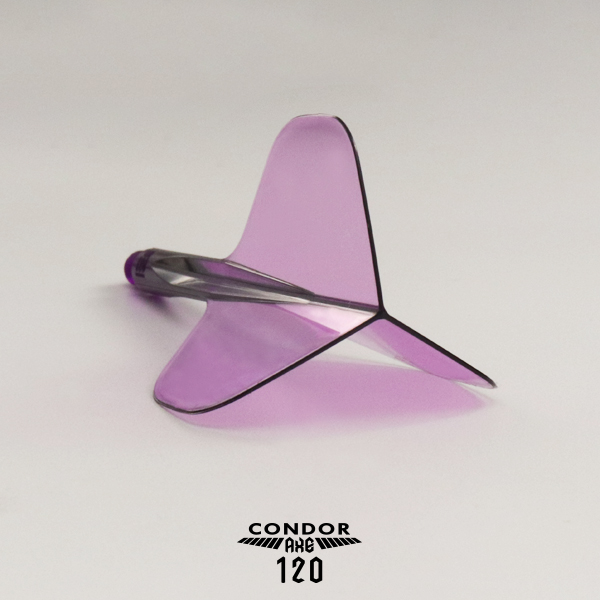 CONDOR AXE 120 Dart Flights - Standard Shape - Clear Purple
