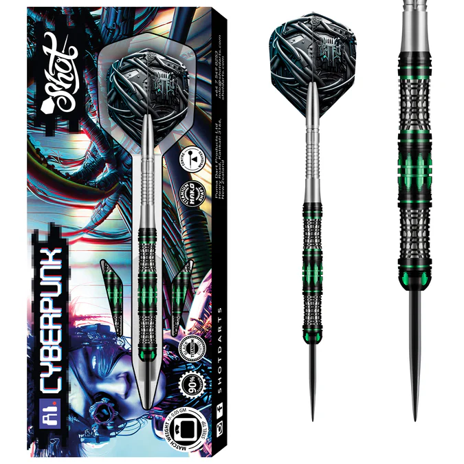 Shot AI Darts - Steel Tip - Cyberpunk - 24g