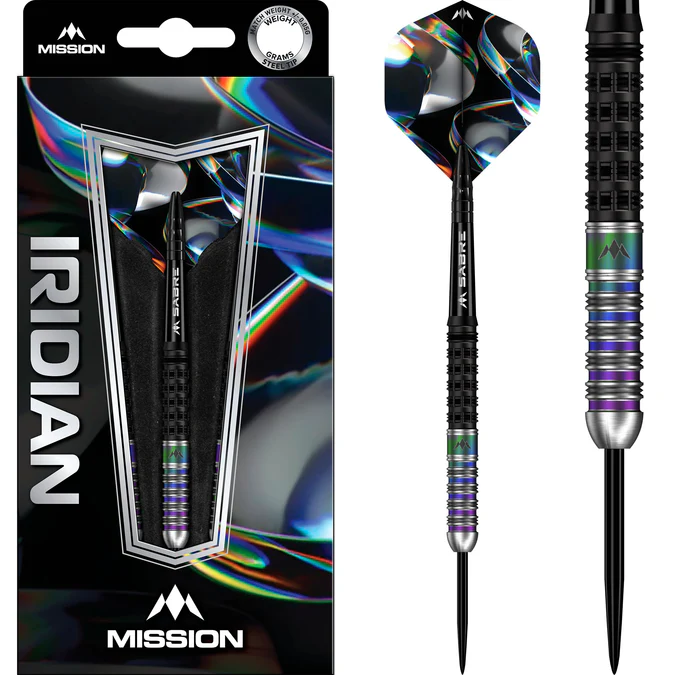 Mission Iridian Darts - Steel Tip - Black & Coral PVD - 24g