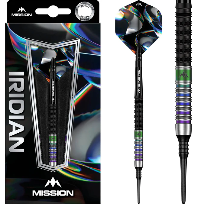Mission Iridian Darts - Soft Tip - Black & Coral PVD - 20g