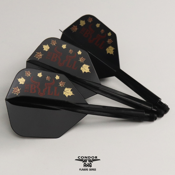 CONDOR AXE Dart Flights - Small Shape - THE BULL - CANADIAN KEIFER DURHAM - Black