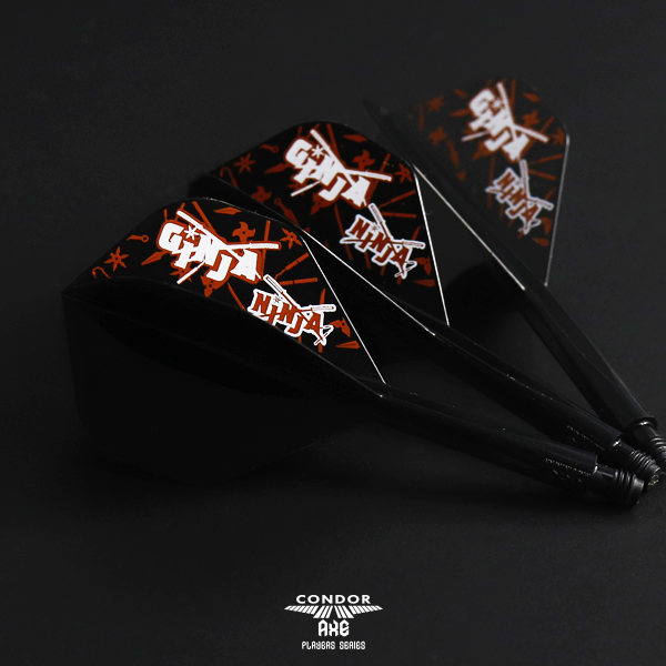CONDOR AXE Dart Flights - Standard Shape - GINJA NINJA - CANADIAN MATT CAMPBELL - Black - Image 5