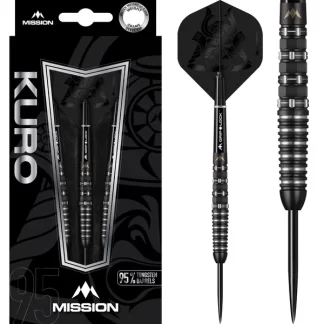Mission Kuro Darts - Steel Tip - Black - M3 - Rear Iso-Grip - 22g