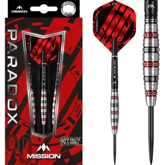 MISSION - Paradox Darts - Steel Tip - Curved - M2 - Electro Black & Red - 26g
