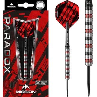 Mission Paradox Darts - Steel Tip - Straight - M1 - Electro Black & Red - 25g