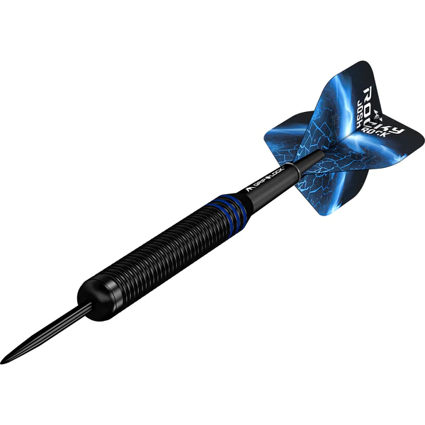 Mission Josh Rock Darts - Steel Tip - Brass - Rocky - Black & Blue - 22g - Image 3