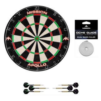 Mission Family Dartboard Set - Dartboard, 6 Darts, Oche