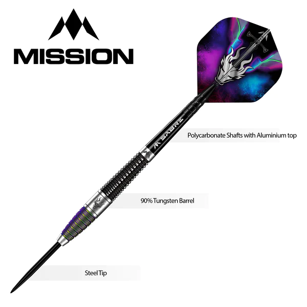 Mission Occult Darts - Steel Tip - 90% - Black & Coral PVD - 25g - Image 6