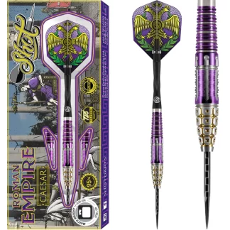 Shot Roman Empire Darts - Steel Tip - Caesar - Purple & Gold - 24g