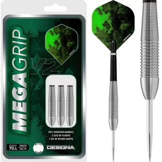Designa Mega Grip V2 Darts - Steel Tip - M2 - 25g