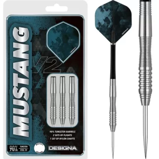 Designa Mustang V2 Darts - Steel Tip - Scallop - Silver - 23g