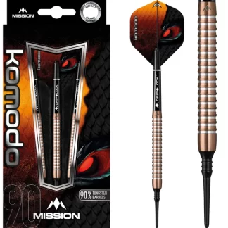 Mission Komodo RX Darts - Soft Tip - Shark - M3 - Rose Gold - 21g