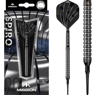 Mission Spiro Darts - Soft Tip - Graphite PVD - M1 - Black - 20g