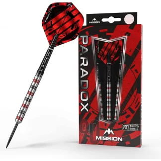 Mission Paradox Darts - Steel Tip - Straight - M1 - Electro Black & Red - 21g