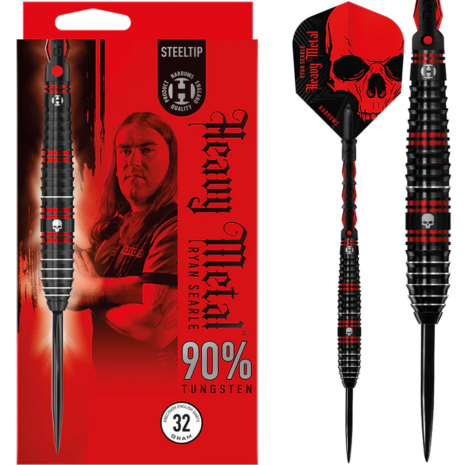 Harrows Ryan Searle Darts - Steel Tip - 90% - Heavy Metal - 32g