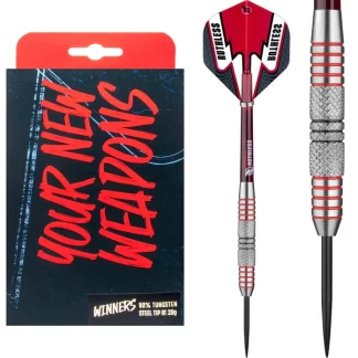 Ruthless - Winners Darts - Steel Tip - Centre Knurl - Black & Red - 28g