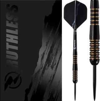 Ruthless Black Wolf Darts - Steel Tip Tungsten - Gold Ring - 21g