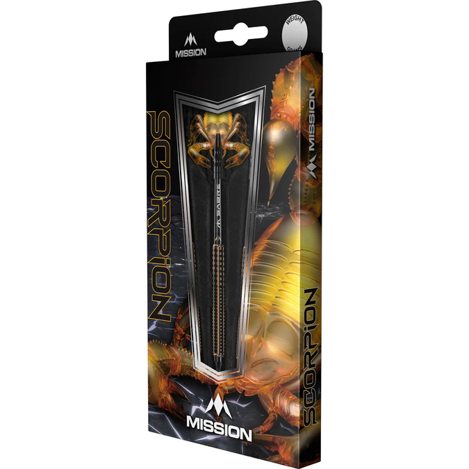 Mission Scorpion Darts - Steel Tip - Black & Gold Electro Plated - 24g - Image 2