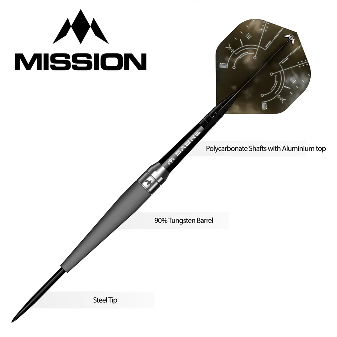 Mission Saturn Darts - Steel Tip - 90% Tungsten - Titan - 24g