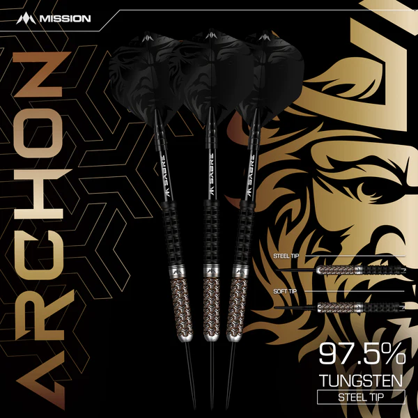 Mission Archon Darts - Steel Tip - 97.5% - Black & Bronze PVD - 26g - Image 8