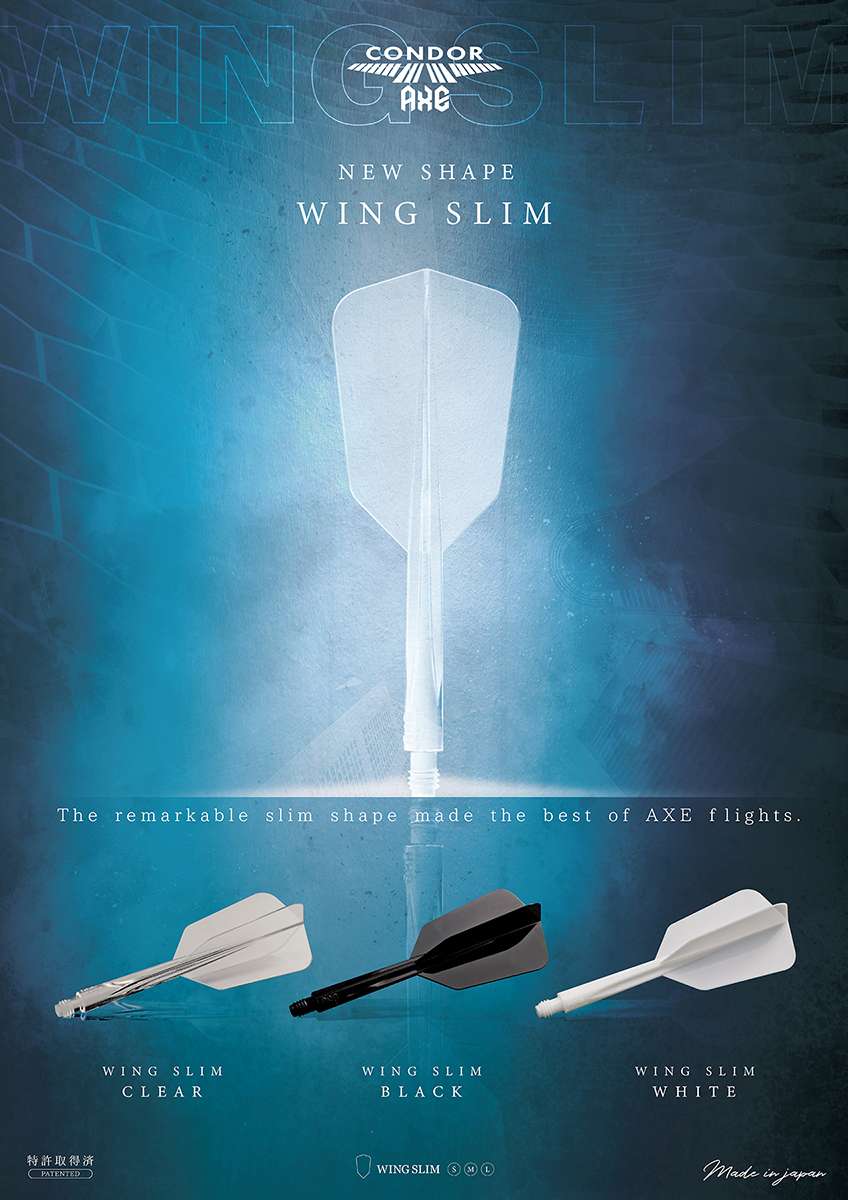 CONDOR AXE Dart Flights - Wing Slim - White - Image 2
