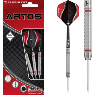 BULL'S Artos AR3 Darts - Steel Tip - 80% Tungsten - Red - 22g