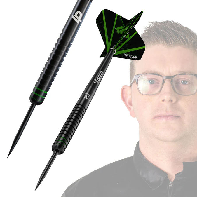 BULL'S Luc Peters Darts - Steel Tip - 90% Tungsten - Black Titanium - 22g - Image 4
