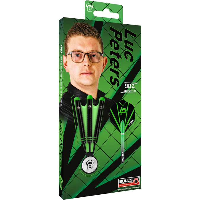 BULL'S Luc Peters Darts - Steel Tip - 90% Tungsten - Black Titanium - 22g - Image 3