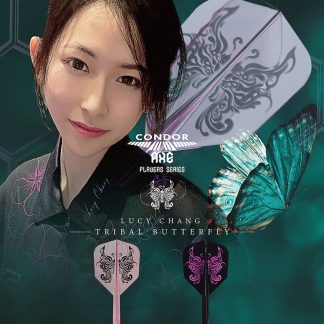 CONDOR AXE Dart Flights - Small Shape - TRIBAL BUTTERFLY - Lucy Chan - Black