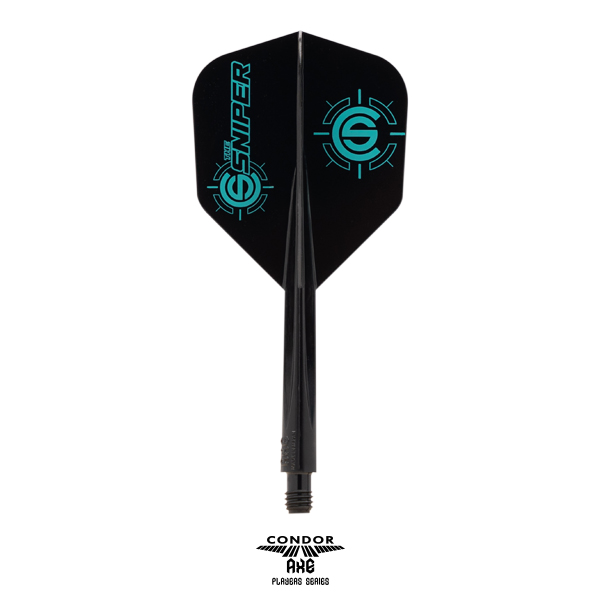 CONDOR AXE Dart Flights - THE SNIPER - Small Shape - Black