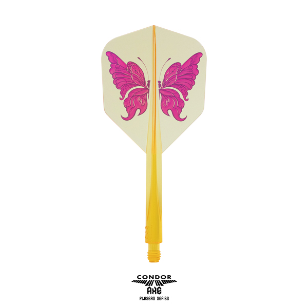 CONDOR AXE Dart Flights - Swallowtail Butterfly - Small Shape - Clear Yellow