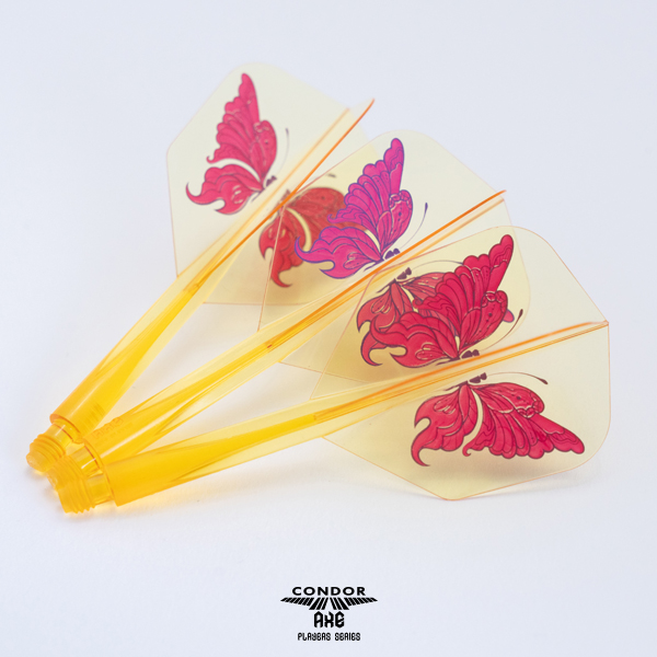 CONDOR AXE Dart Flights - Swallowtail Butterfly - Small Shape - Clear Yellow - Image 2