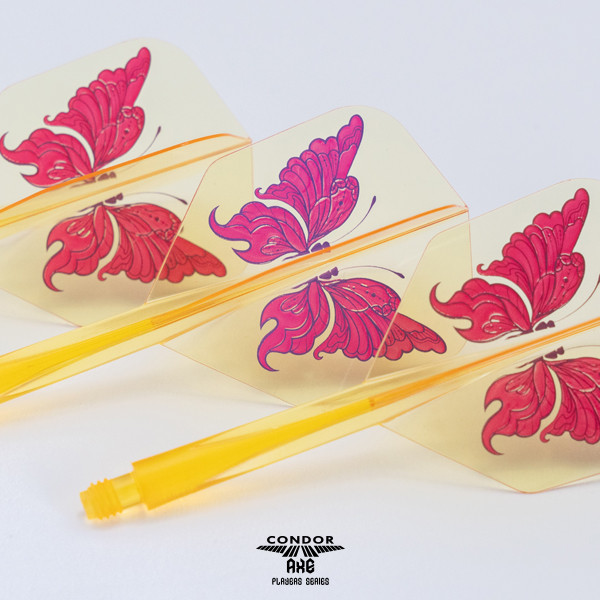 CONDOR AXE Dart Flights - Swallowtail Butterfly - Small Shape - Clear Yellow - Image 3