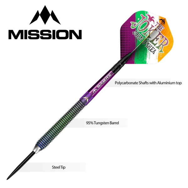 Mission John O Shea Darts - Steel Tip - The Joker - Coral - 24g - Image 4