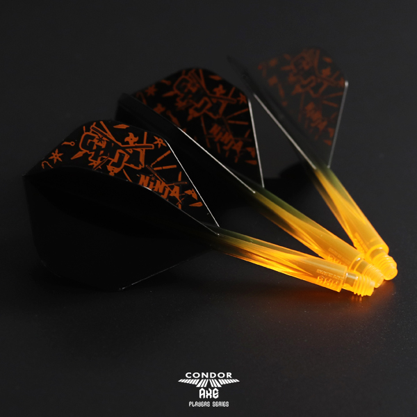 CONDOR AXE Dart Flights - Standard Shape - GINJA NINJA - CANADIAN MATT CAMPBELL - Black-Orange - Image 3