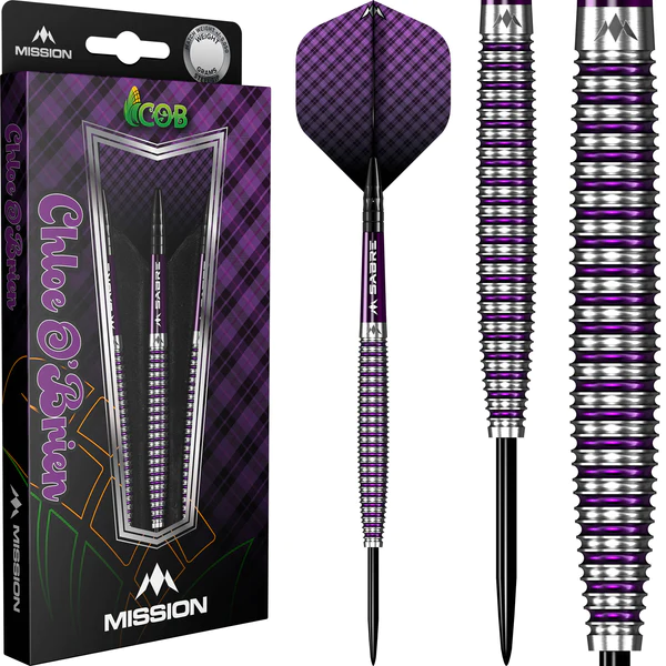 Mission Chloe OBrien Darts - Steel Tip - 95% - Electro Purple - 23g