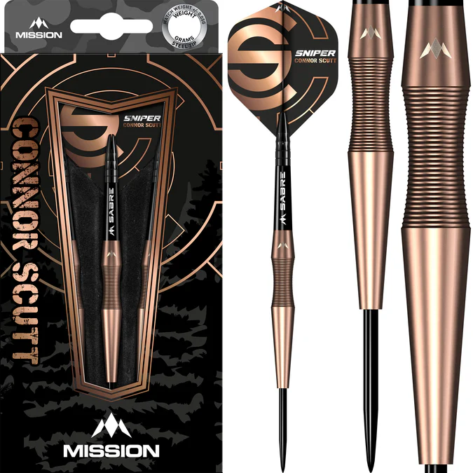 Mission Connor Scutt V2 - Steel Tip - 90% - Bronze PVD - Sniper - 24g