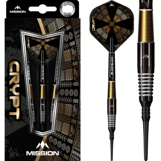 Mission Crypt Darts - Soft Tip - M2 - Black & Gold - 21g