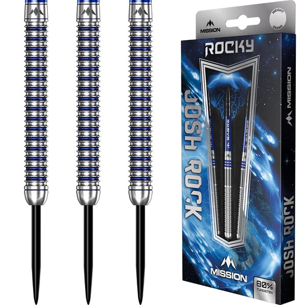 Mission Josh Rock v2 Darts - Steel Tip - 95% - Rocky - Silver & Blue PVD - 26g - Image 3