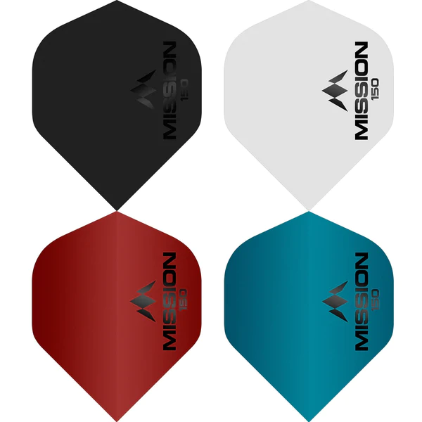 Mission Logo 150 Micron Dart Flights - No2 Std - WHITE