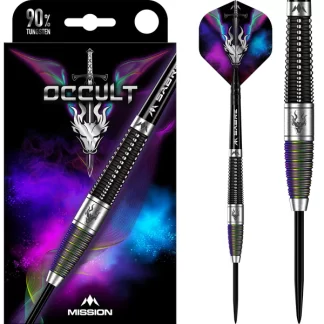 Mission Occult Darts - Steel Tip - 90% - Black & Coral PVD - 25g