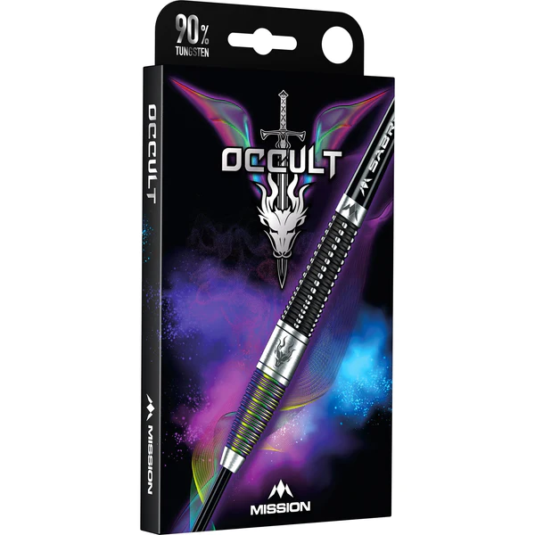 Mission Occult Darts - Steel Tip - 90% - Black & Coral PVD - 25g - Image 2