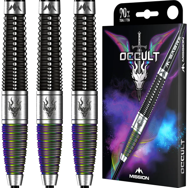Mission Occult Darts - Steel Tip - 90% - Black & Coral PVD - 25g - Image 3