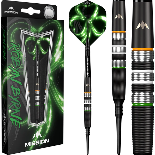 Mission Robyn Byrne Darts - Soft Tip - 90% - Black Titanium - 18g