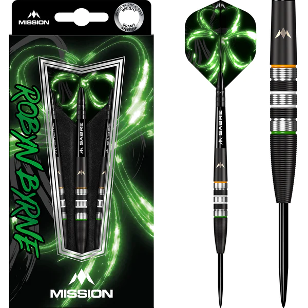 Mission Robyn Byrne Darts - Steel Tip - 90% - Black Titanium - 25g