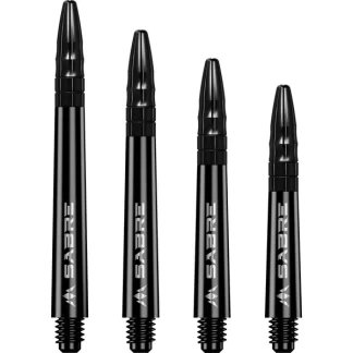 Mission Sabre Shafts - Polycarbonate Dart Stems - Black - Black Aluminum Top