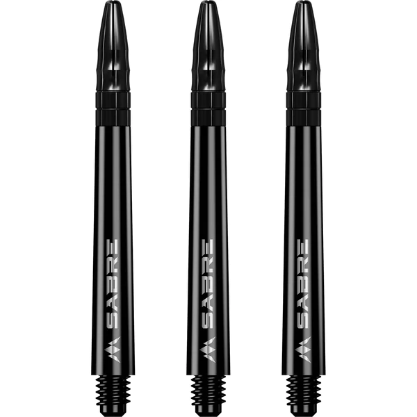 Mission Sabre Shafts - Polycarbonate Dart Stems - Black - Black Aluminum Top - Image 2
