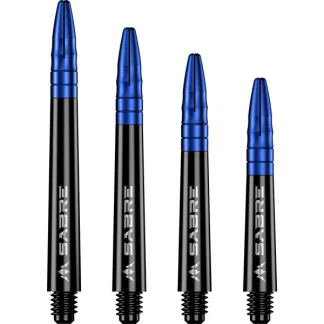 Mission Sabre Shafts - Polycarbonate Dart Stems - Black - Blue Aluminum Top